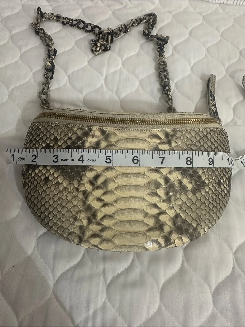 Nancy Gonzalez  Python Crossbody -belt bag in Beige and Black